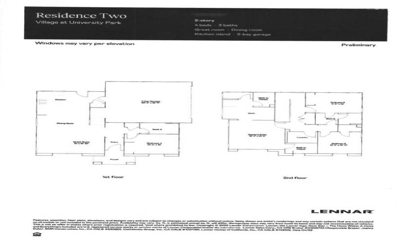 1 Floor Plan - Residence Two