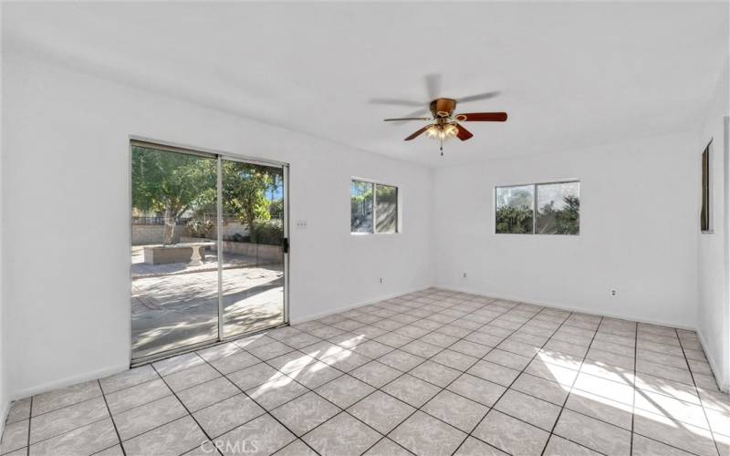 Large Enclosed Patio off Garage