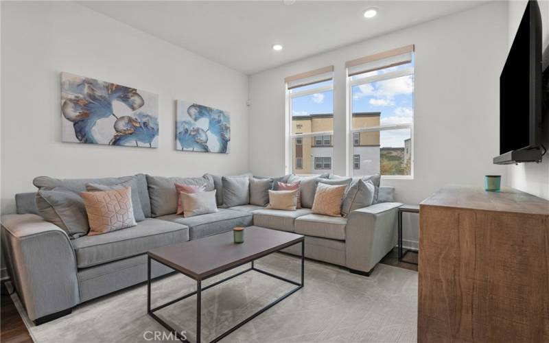 Living Room with recessed lighting