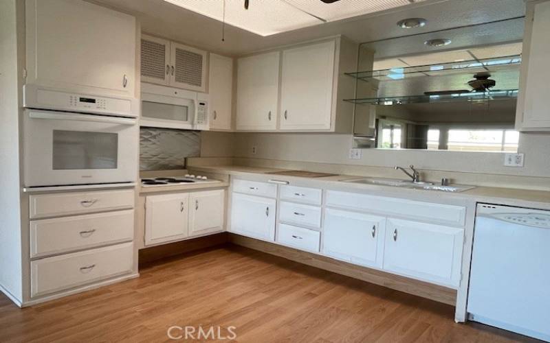 Kitchen includes dishwasher and built in microwave