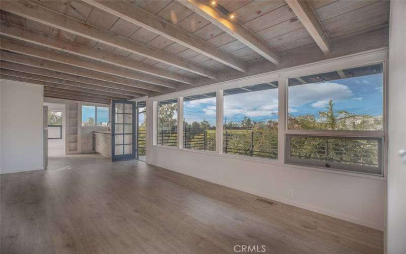 Living Room with adjacent view deck.