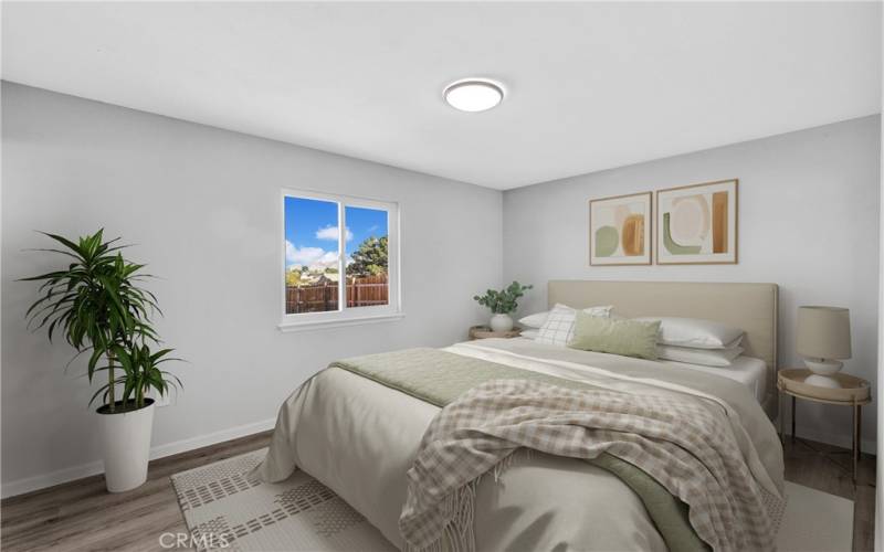 Virtually staged bedroom