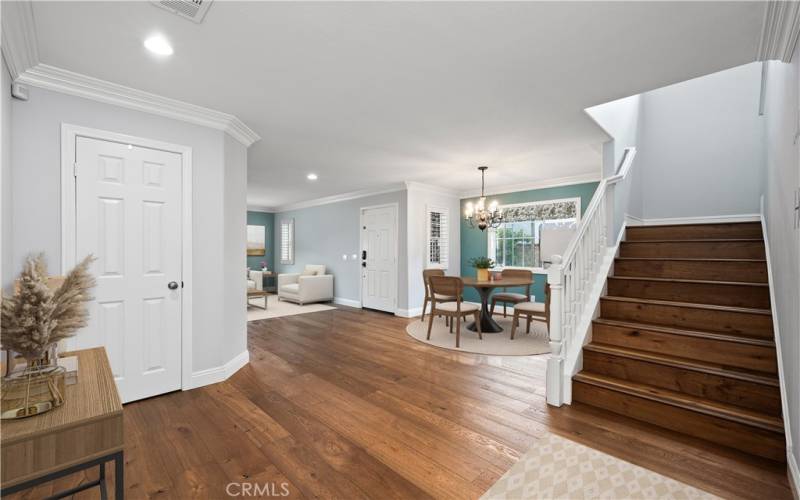 Dining room-virtually staged.