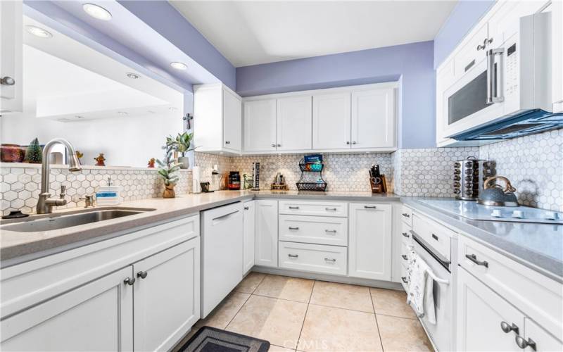 Kitchen open to living room