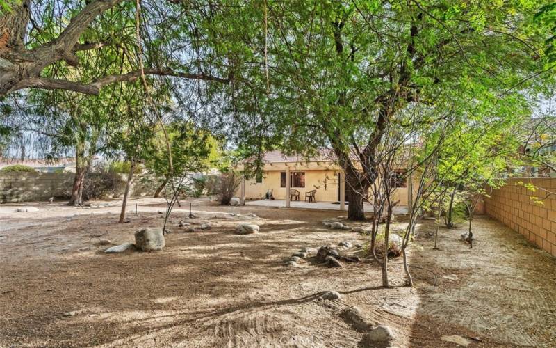 Mature shade trees line this large outdoor space.