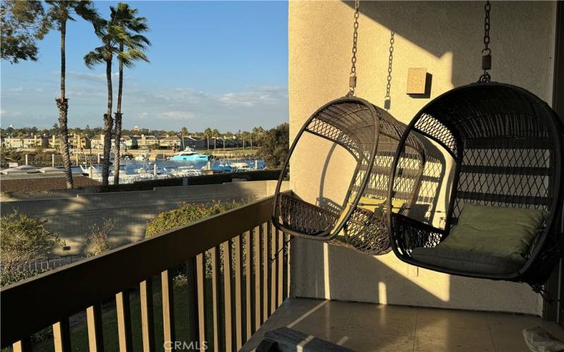 Patio with panoramic water views