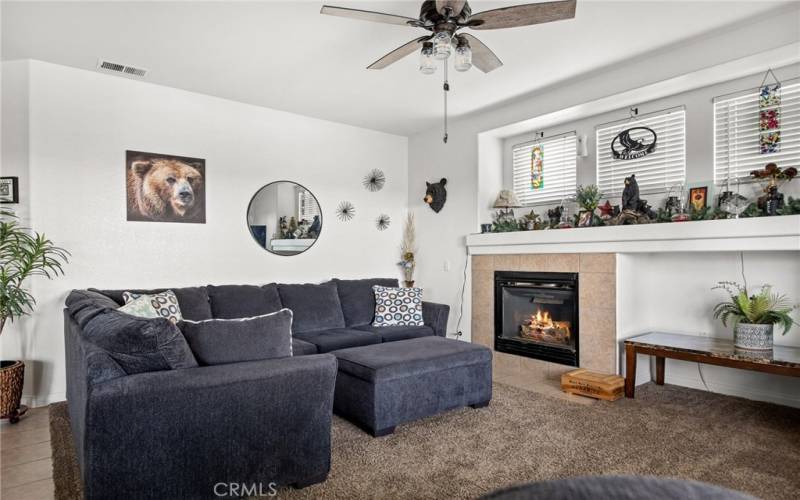 Family room open to kitchen.