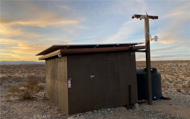 Solar power and water storage.