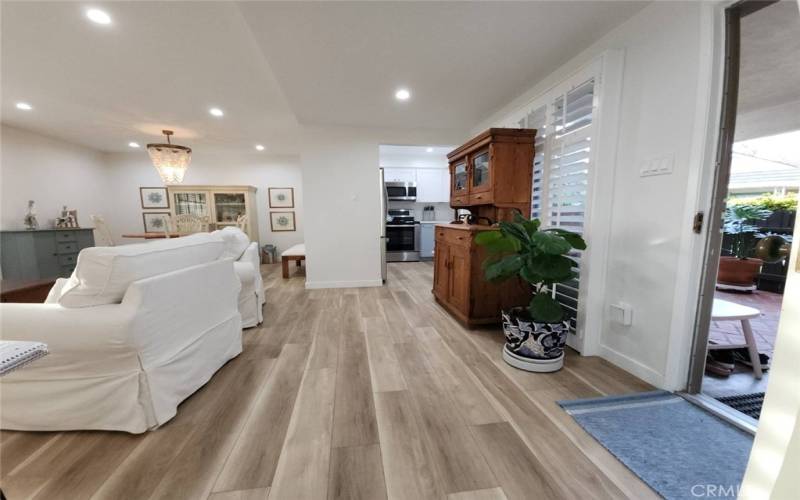 View from entrance into the Kitchen.