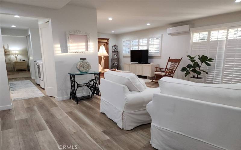 View down the Hall to the Bedroom.