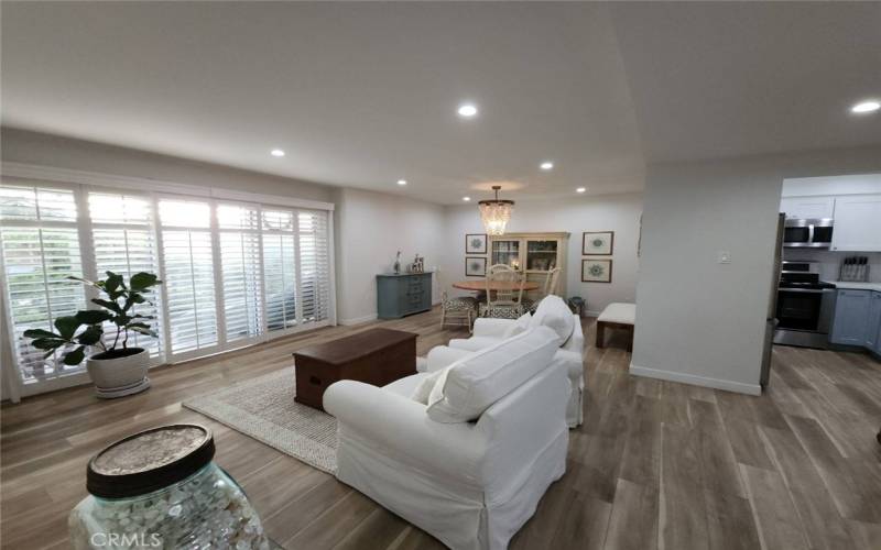 View of Dining Room and Living Room.