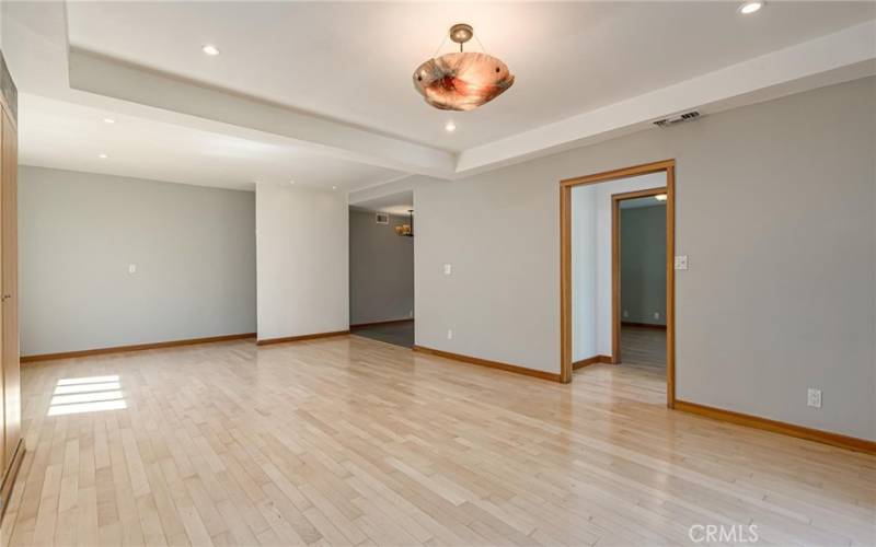 Main house living room opens to dining room