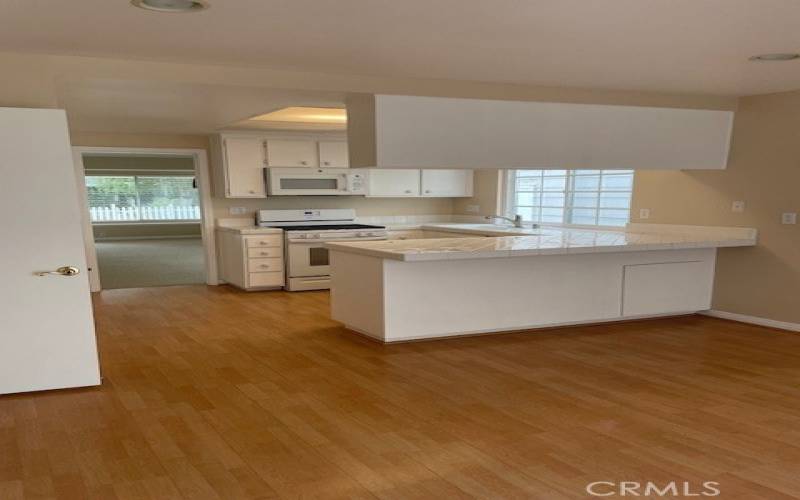 Family room looking toward kitchen