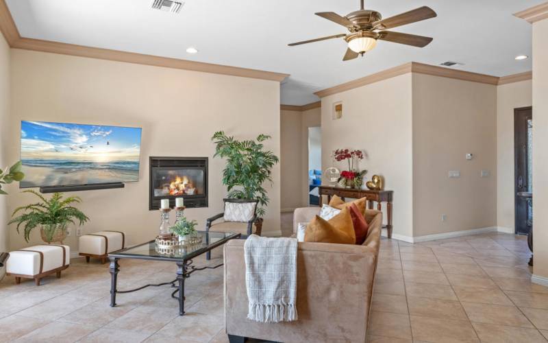 Soaring Ceilings & Cozy Fireplace