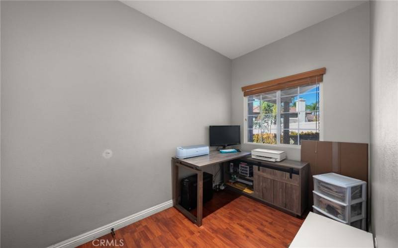 Mudroom entry from garage, currently used as an office nook