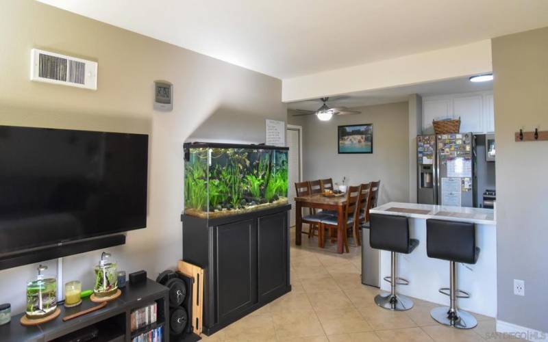 Living room and dining room.