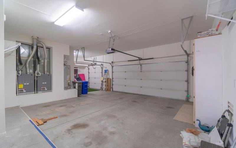 2 car garage. And area / garage space for golf cart.