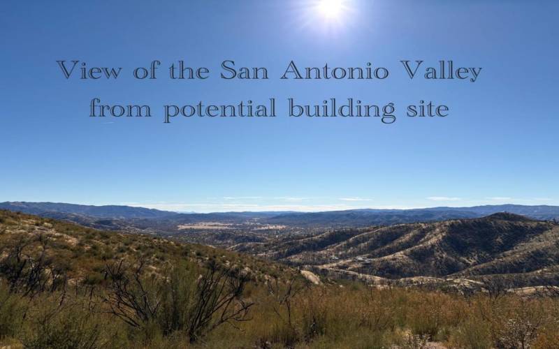 View of the San Antonio Valley from potential building site