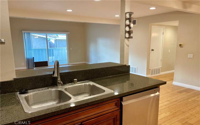 Breakfast Counter into Living area