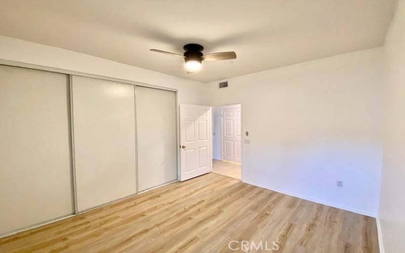 Secondary bedroom has a large closet.