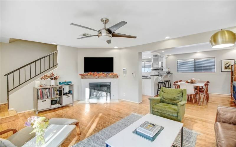 Living Room w/Stairs Up