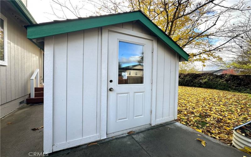 Storage shed.