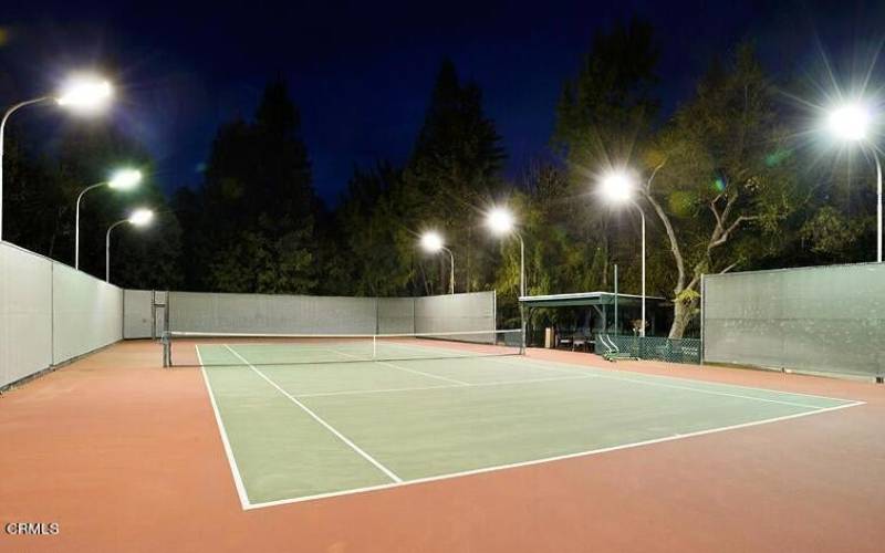 tennis court night