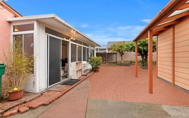 Storage shed in yard