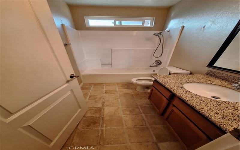 Stunning Hall Full Bathroom with stone and granite!