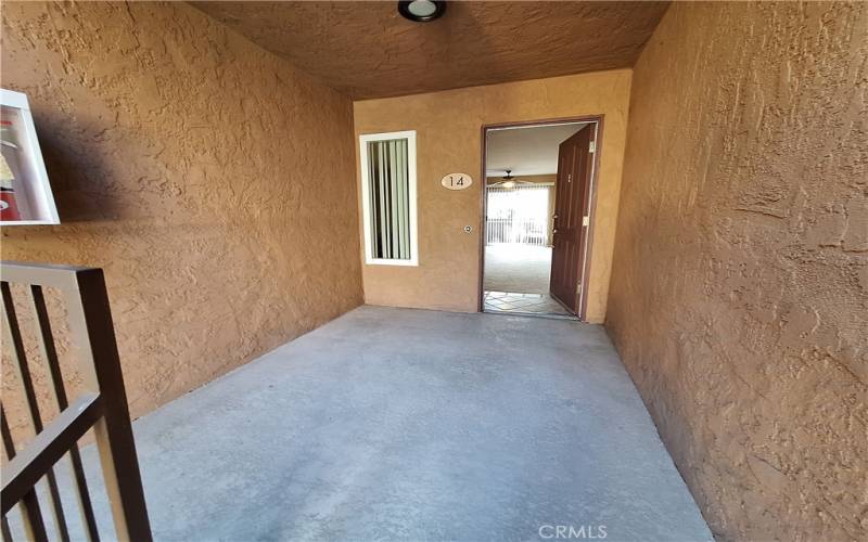 Private Single Load Entryway and Front Patio Landing.