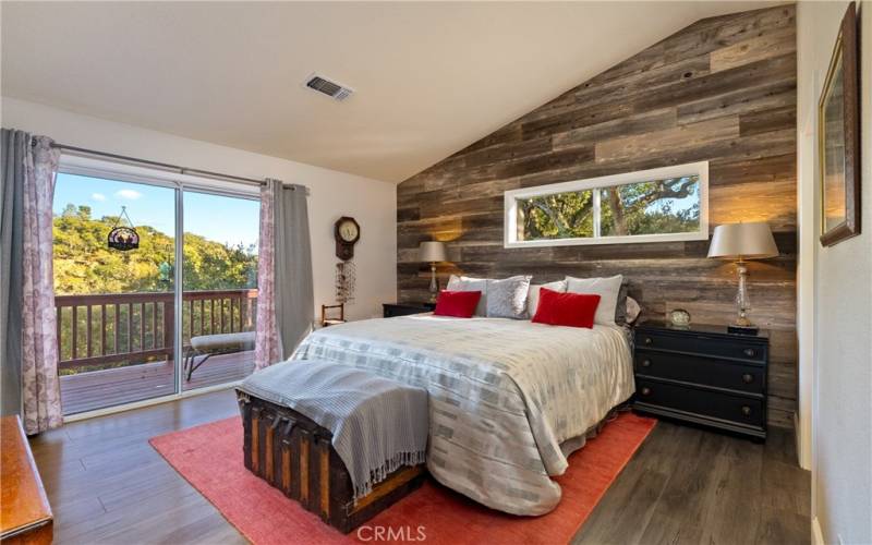 Master bedroom with access to the upper deck