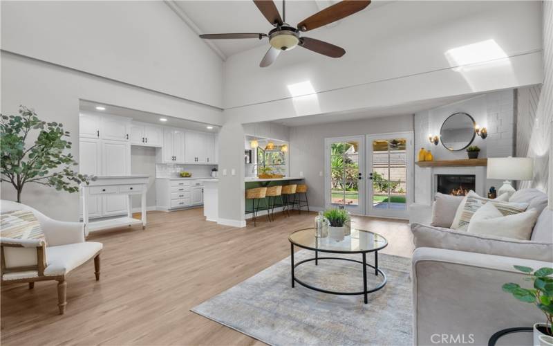 Family room open to kitchen.