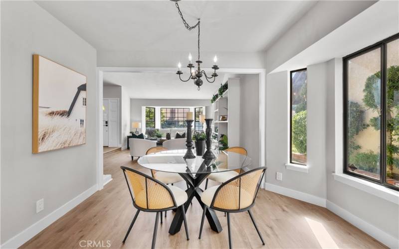 Dining room open to living room.