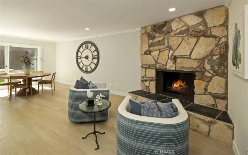 Sitting area with fireplace is also the perfect Television or music spot.Large 