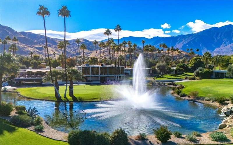 Fountain and clubhouse