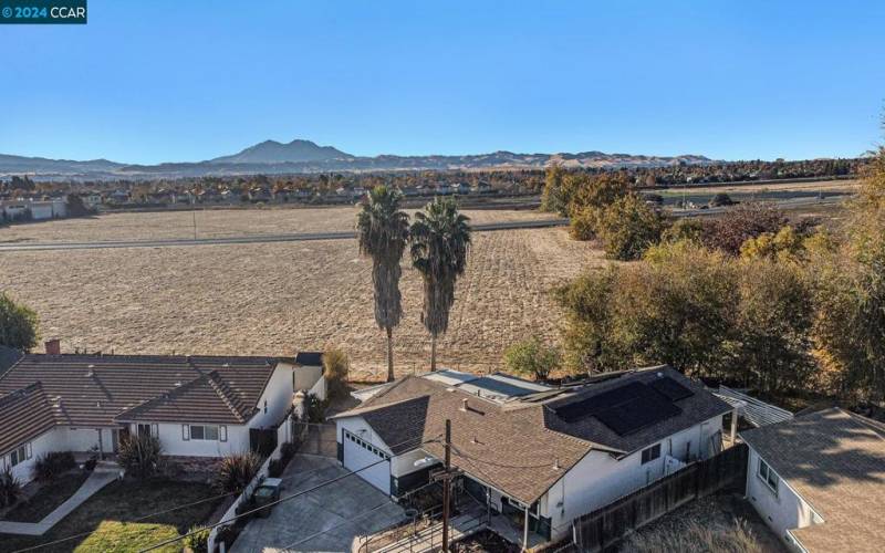 Drone photo looking toward Mt. Diablo