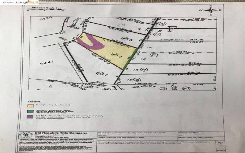 color-coded Easement Map.