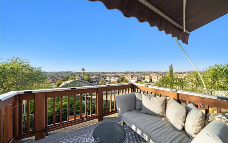 private balcony with northeast facing views