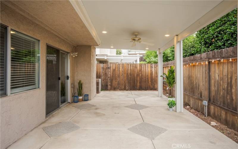 Vinyl Patio Cover with Fan