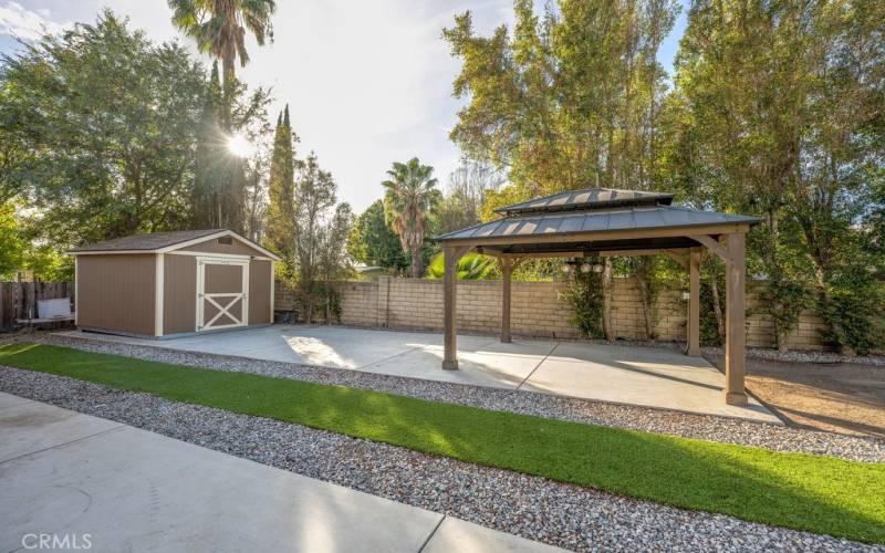 Gazebo and parking area