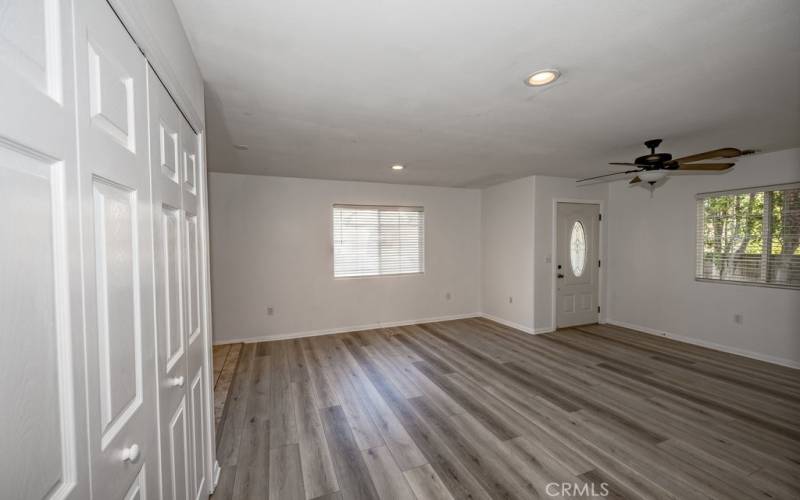 Living room area view of front door