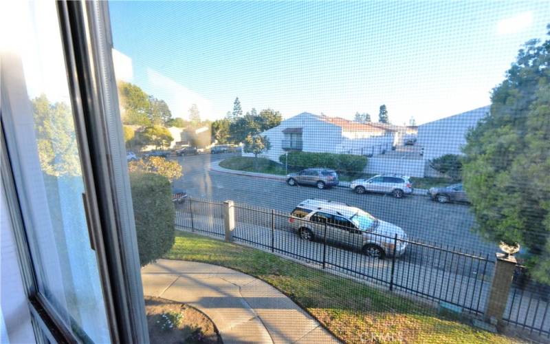 View of the street from the upstairs bedroom