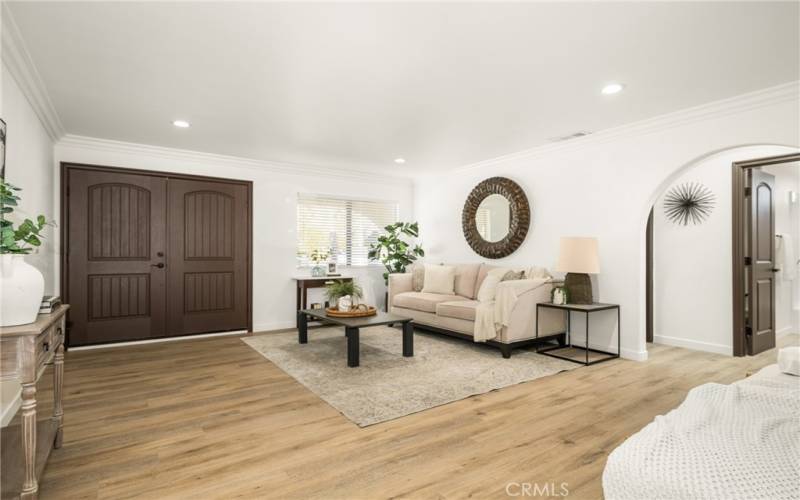 Relaxing Great Room with Waterproof Plank Flooring