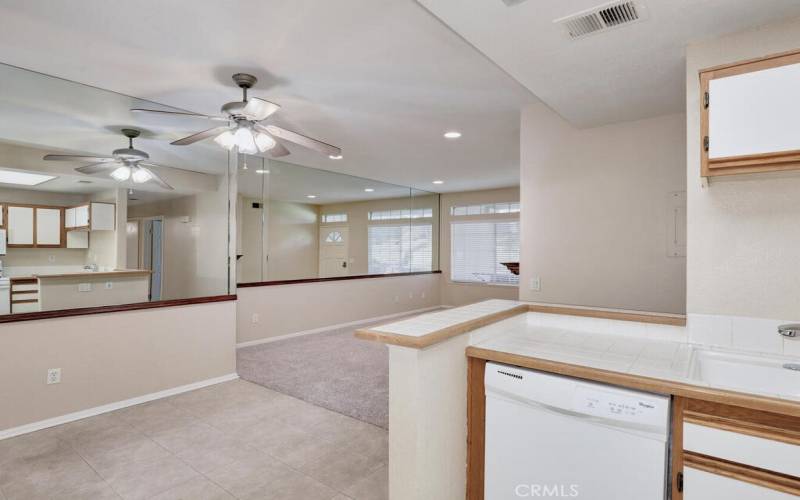 Large Eating Area Opens into the Spacious Living Room