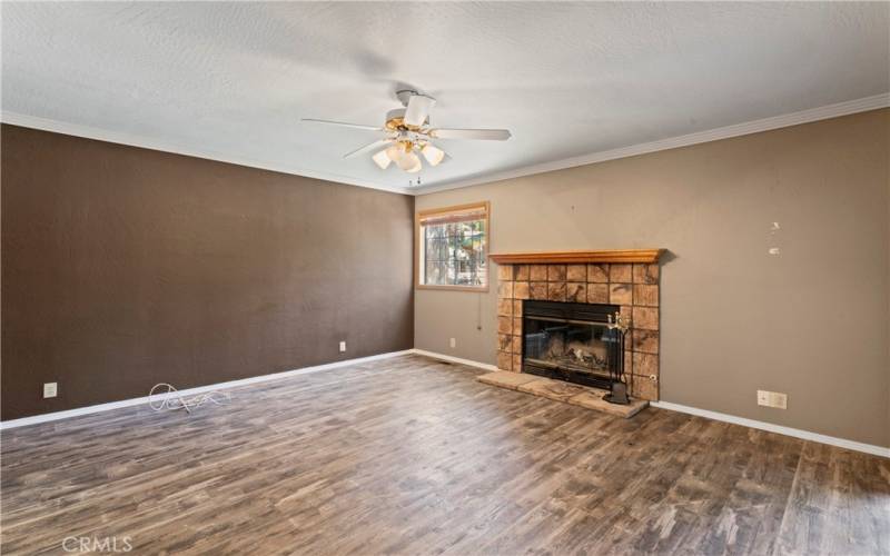 Primary  Ensuite Bedroom with walk-in closet, fireplace, deck and access to lowest level