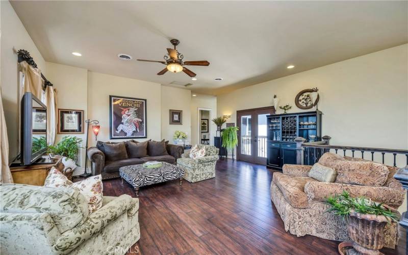 A welcoming family room on the second floor.