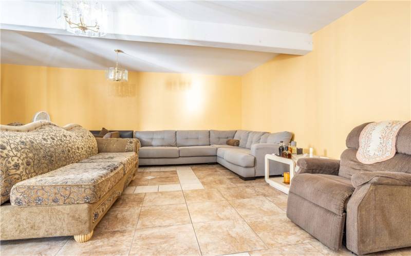 The garage converted into a living area