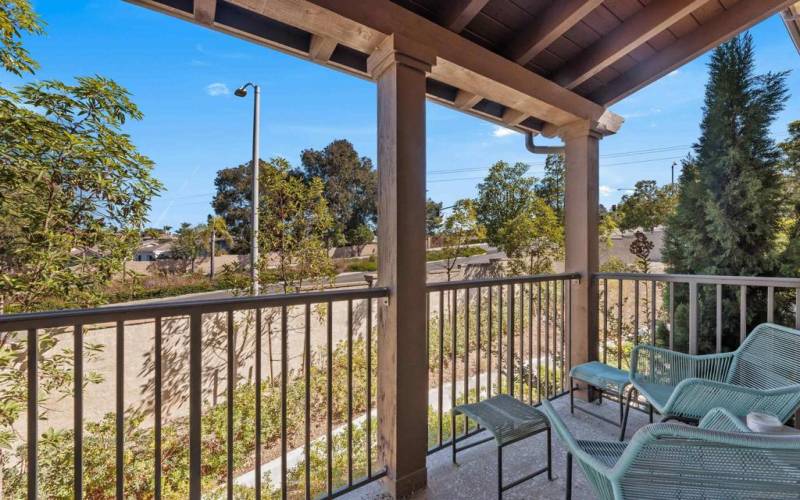 Private patio located on the second floor is ideal for entertaining your guests.