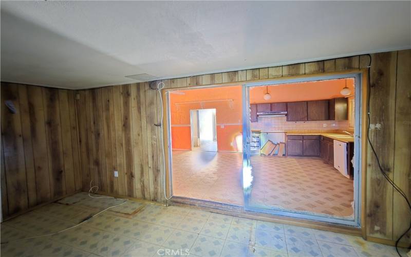 family room looking toward kitchen