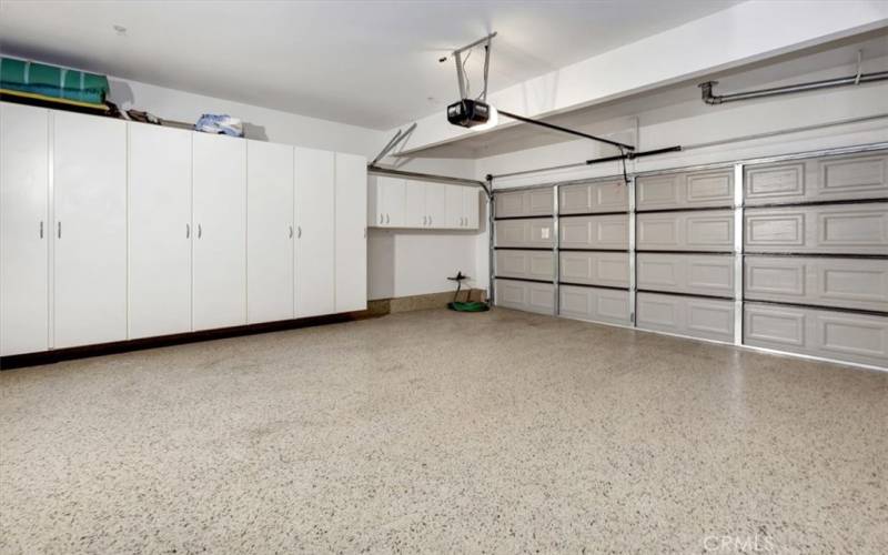 Epoxy flooring in 2-car garage - PLENTY of STORAGE!